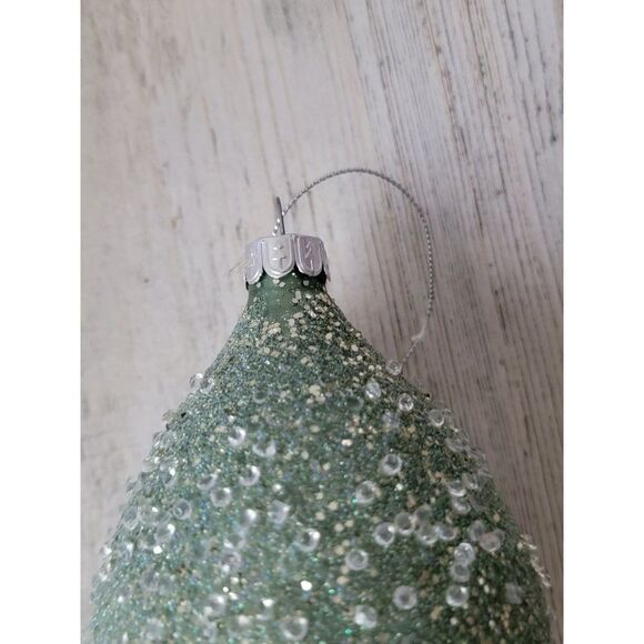 Large light blue glitter abstract ornament Xmas decor - Picture 2 of 6